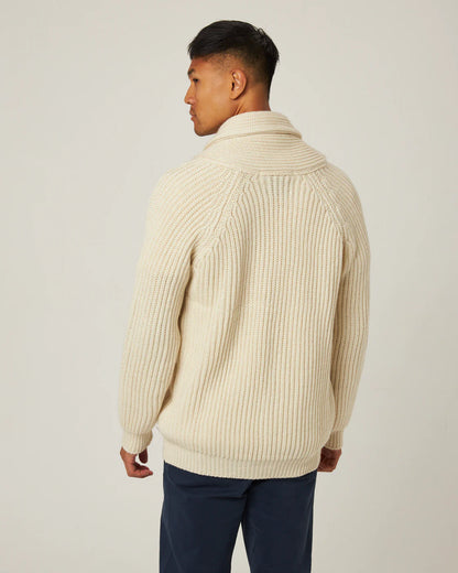 Peregrine | Le cardigan ''Wilkinson'' en laine mérinos - Ecru