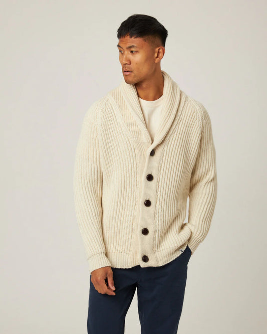 Peregrine | Le cardigan ''Wilkinson'' en laine mérinos - Ecru