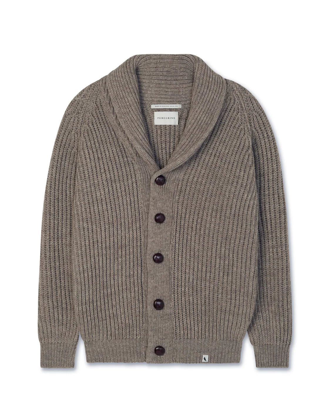 Peregrine | Le cardigan ''Wilkinson'' en laine mérinos - Chêne