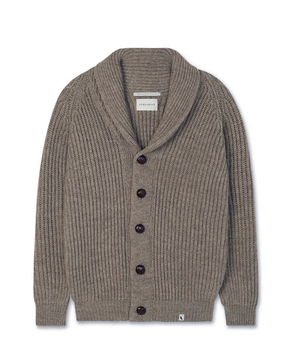 Peregrine | Le cardigan ''Wilkinson'' en laine mérinos - Chêne
