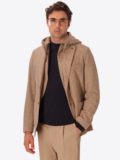 Distretto 12 | Veste en laine mélangée avec bavette amovible | Beige