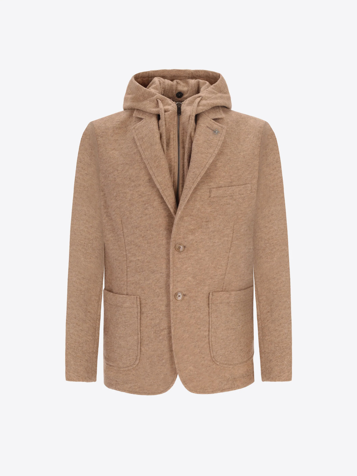 Distretto 12 | Veste en laine mélangée avec bavette amovible | Beige
