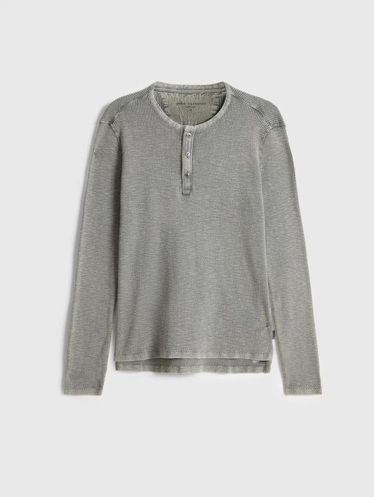 John Varvatos | Pull Henley ''Memphis'' à texture gaufrée - Gris