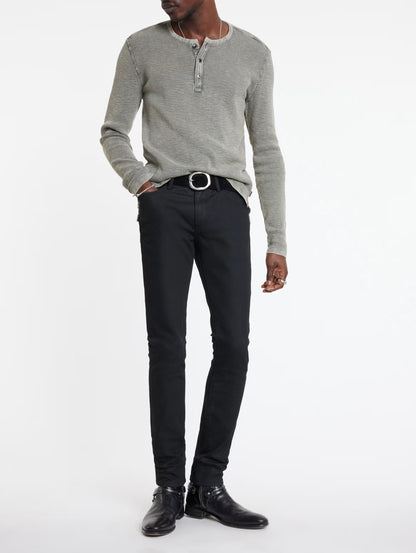 John Varvatos | Pull Henley ''Memphis'' à texture gaufrée - Gris