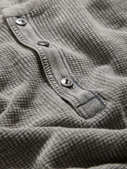 John Varvatos | Pull Henley ''Memphis'' à texture gaufrée - Gris