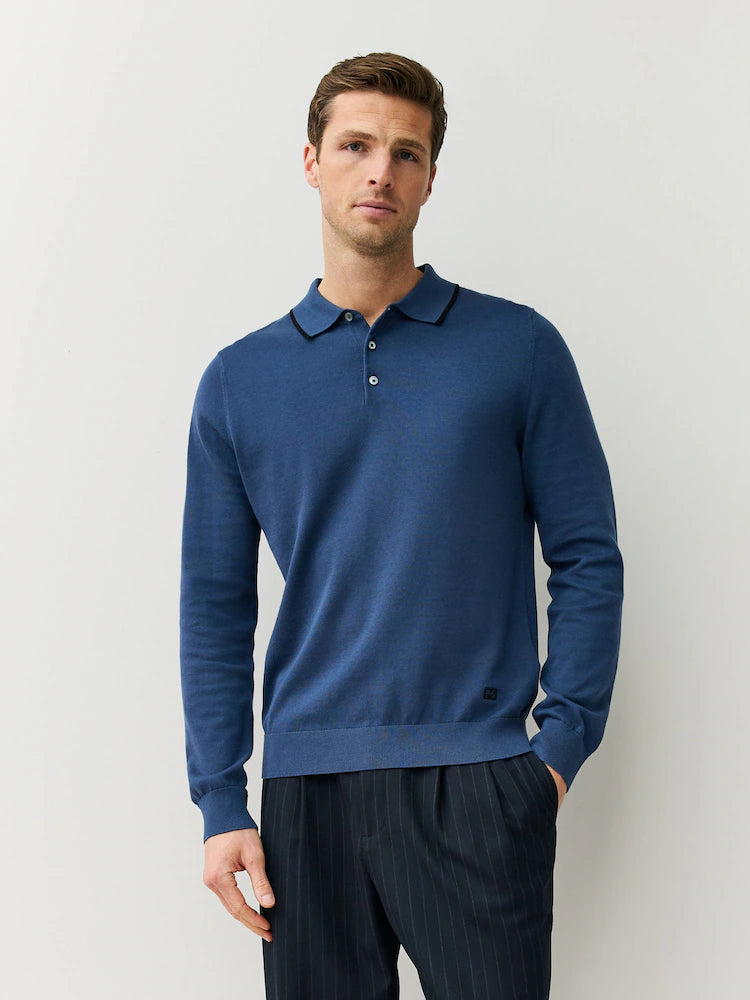 Paul Smith | Polo à manches longues en maille de coton - Bleu