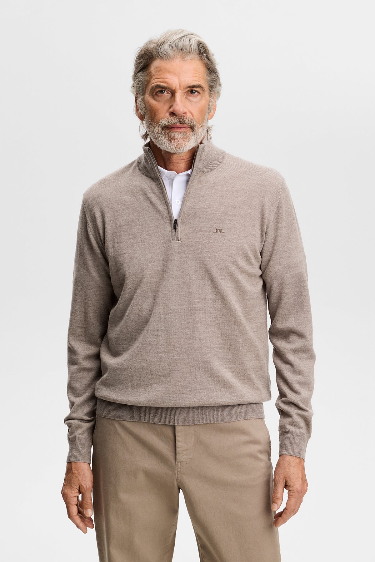 J.Lindeberg |  Pull Kiyan à demi-zip - Brindle Melange
