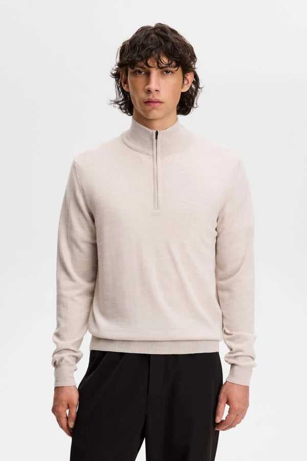 J.Lindeberg |  Pull Kiyan à demi-zip - Moonbeam Melange