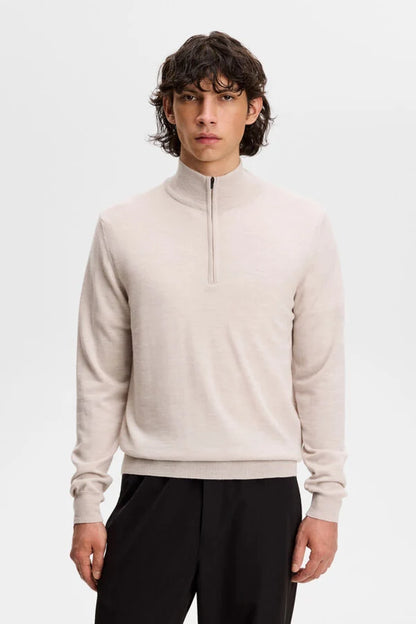 J.Lindeberg |  Pull Kiyan à demi-zip - Moonbeam Melange