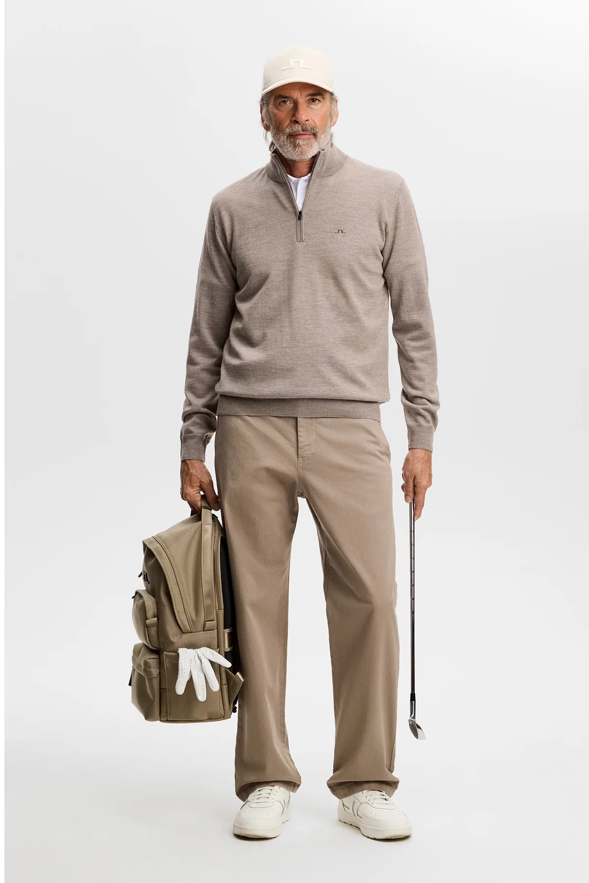 J.Lindeberg |  Pull Kiyan à demi-zip - Brindle Melange