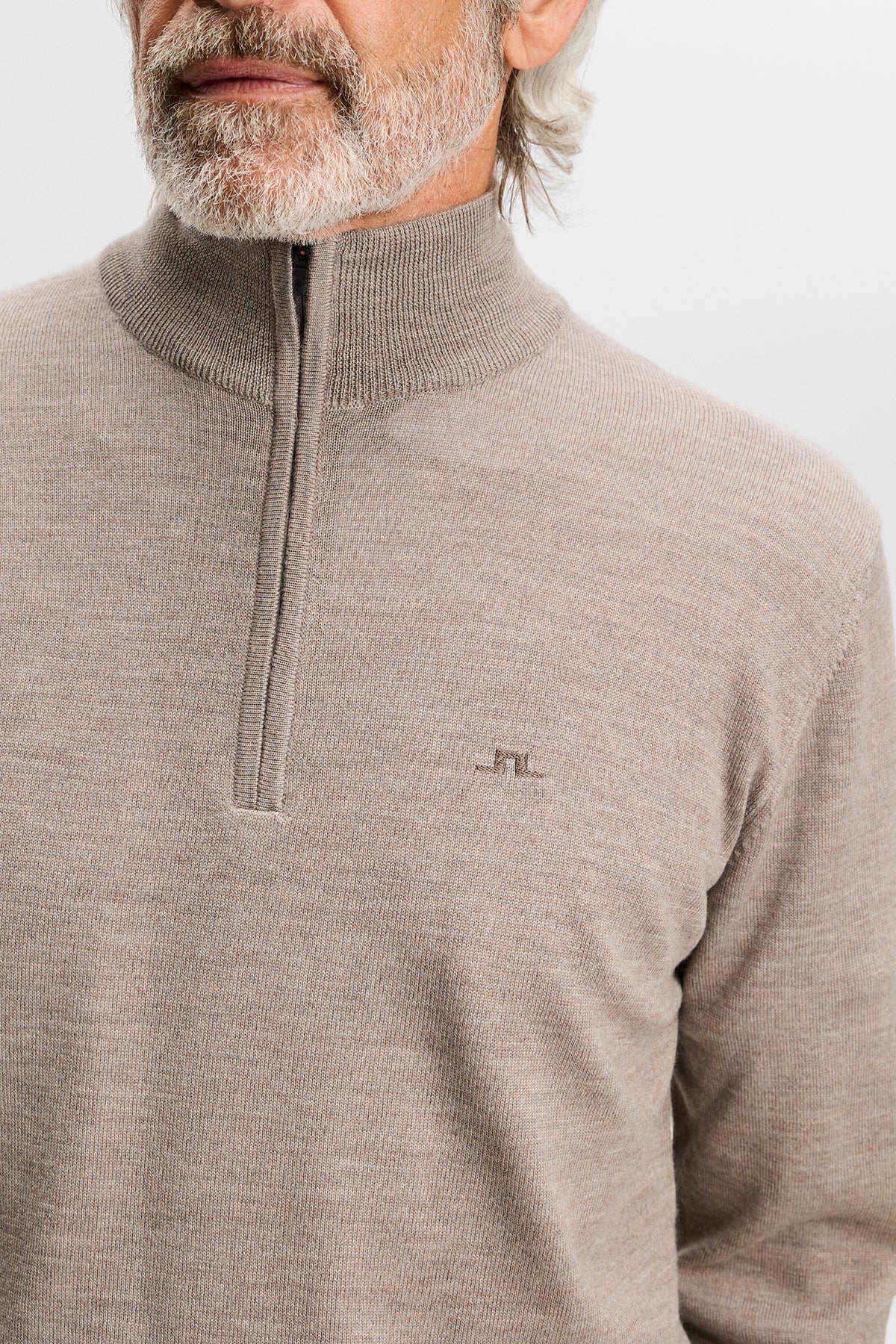 J.Lindeberg |  Pull Kiyan à demi-zip - Brindle Melange