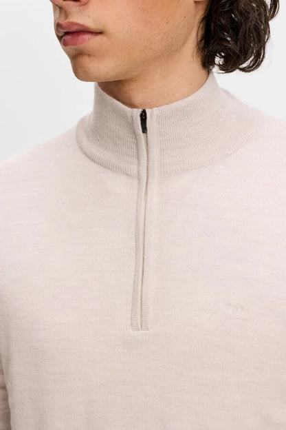 J.Lindeberg |  Pull Kiyan à demi-zip - Moonbeam Melange