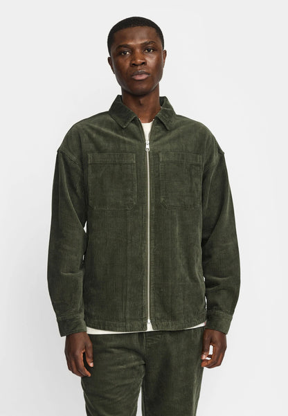 Revolution | Surchemise en corduroy zippée 3268 - Vert militaire