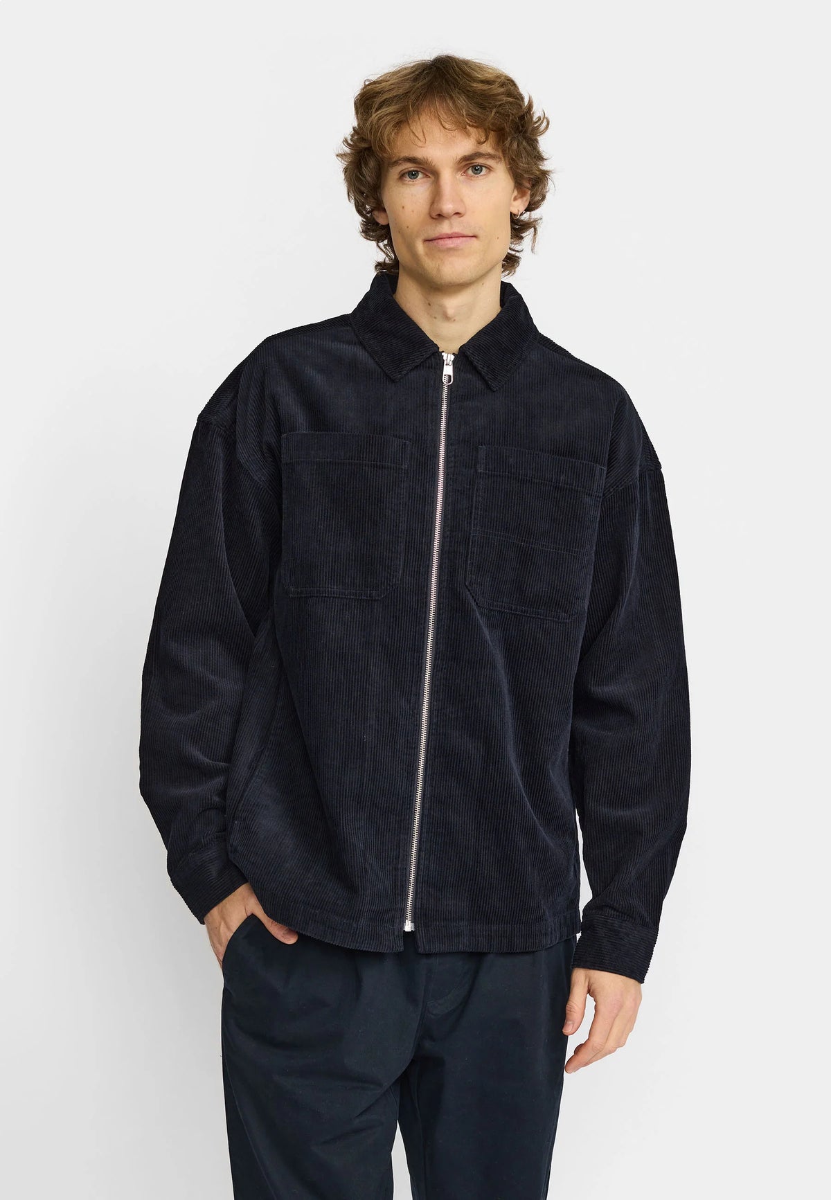 Revolution | Surchemise en corduroy zippée 3268 - Bleu marin