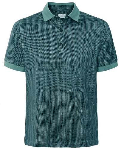 Pal Zileri | Polo en jersey de coton Jacquard - Vert/Marine