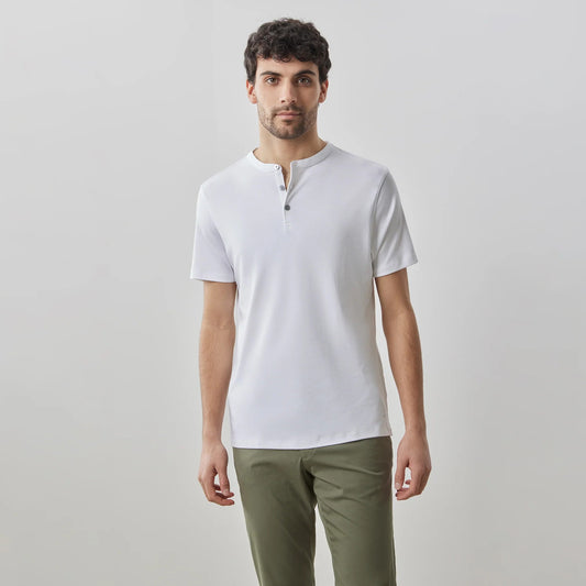 Robert Barakett | Le T-shirt ''Barakett Henley''  - Blanc