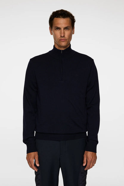J.LINDEBERG | Pull "Kiyan" Merino Quarter Zip - Bleu marine