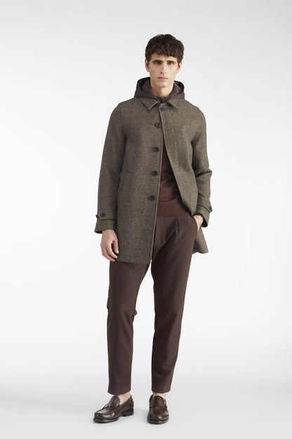AT.P.CO | Manteau ''Martinez'' chevrons capuche amovible - Marron