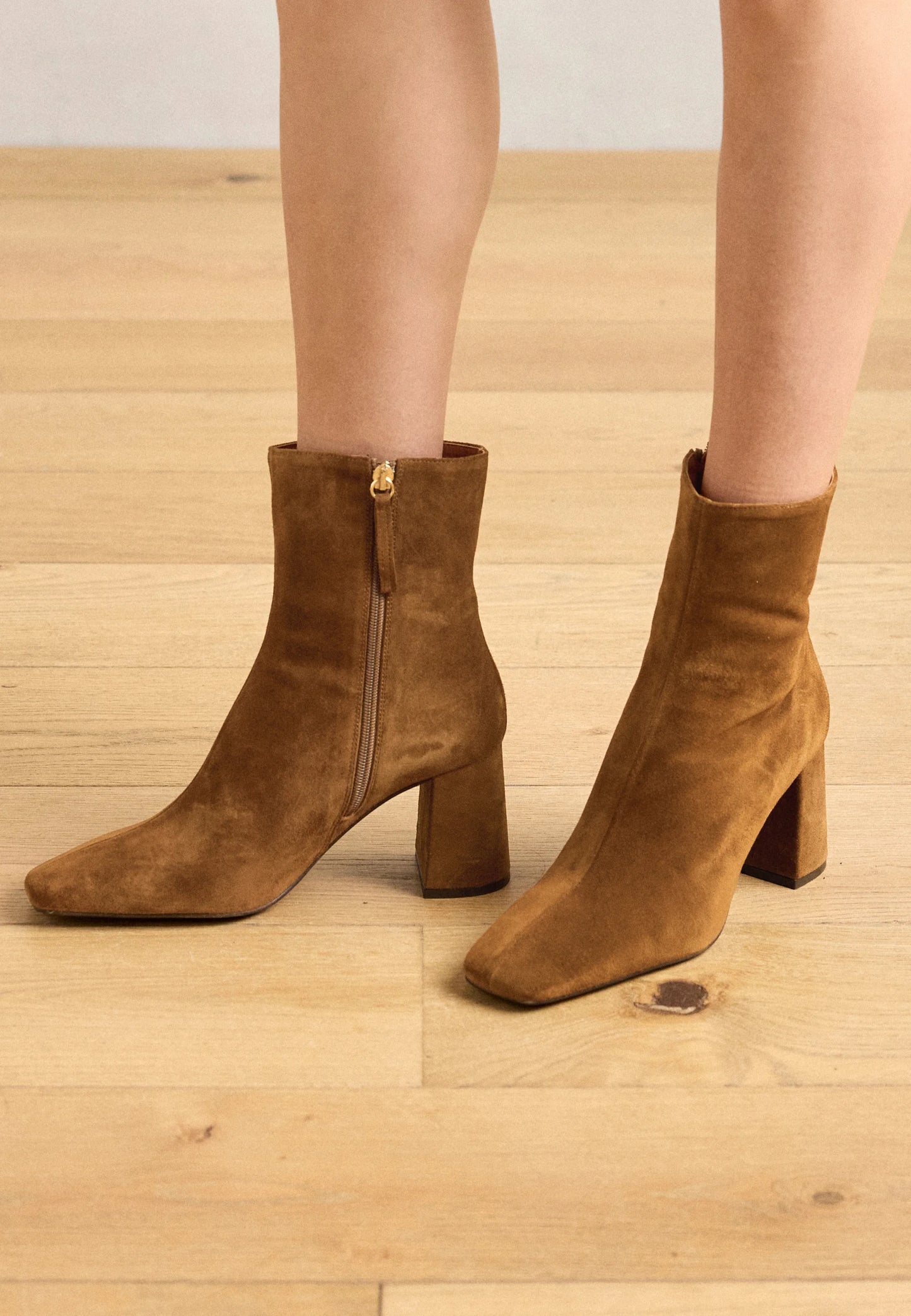 Angel Alarcon | Bottines à talons hauts en daim - Marron clair