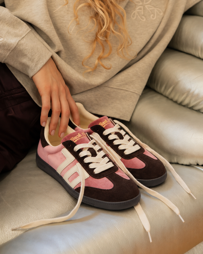 Back 70 | Baskets en velour "Cloud" - Rosé