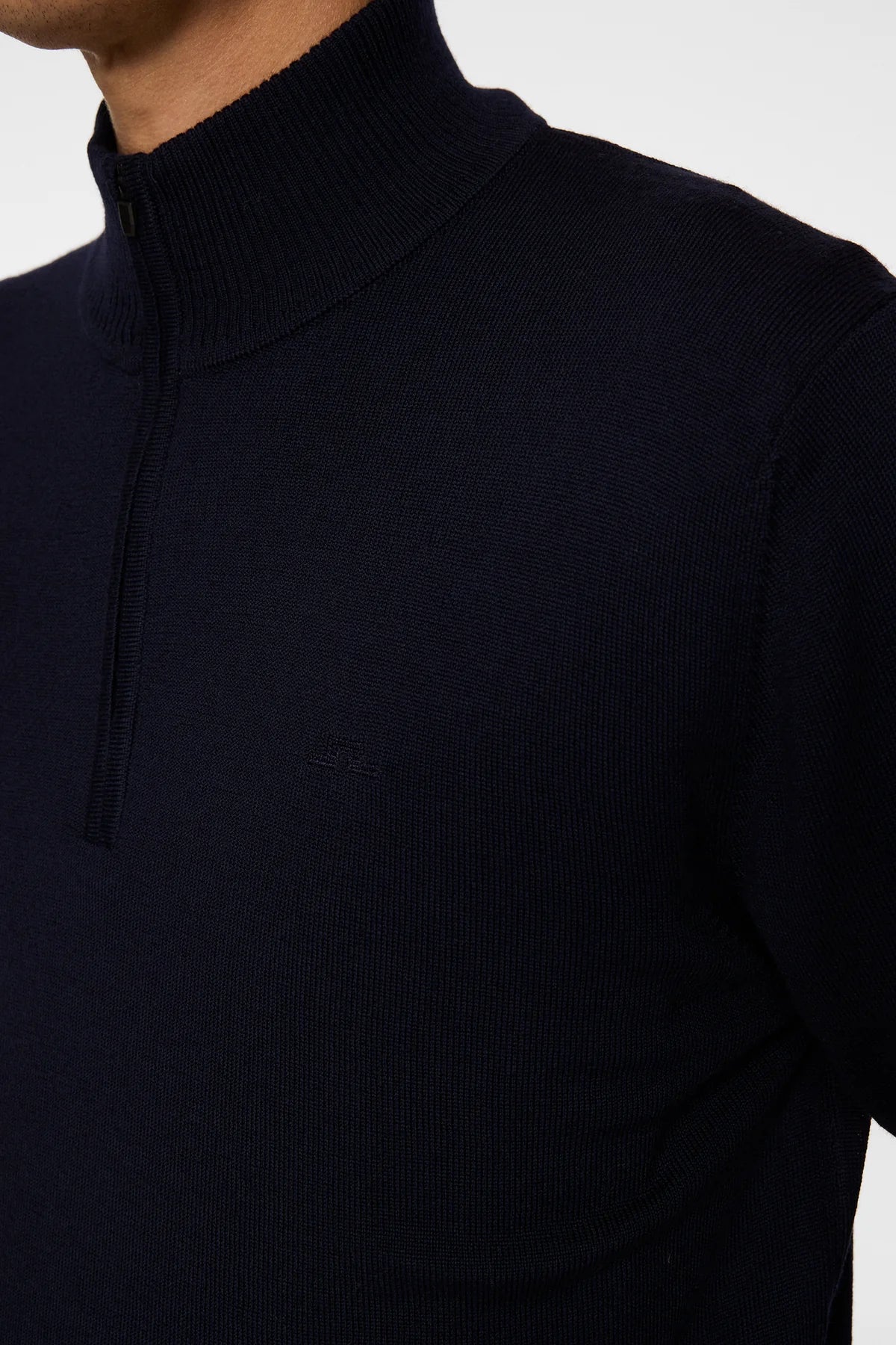 J.LINDEBERG | Pull "Kiyan" Merino Quarter Zip - Bleu marine