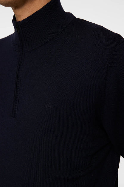 J.LINDEBERG | Pull "Kiyan" Merino Quarter Zip - Bleu marine