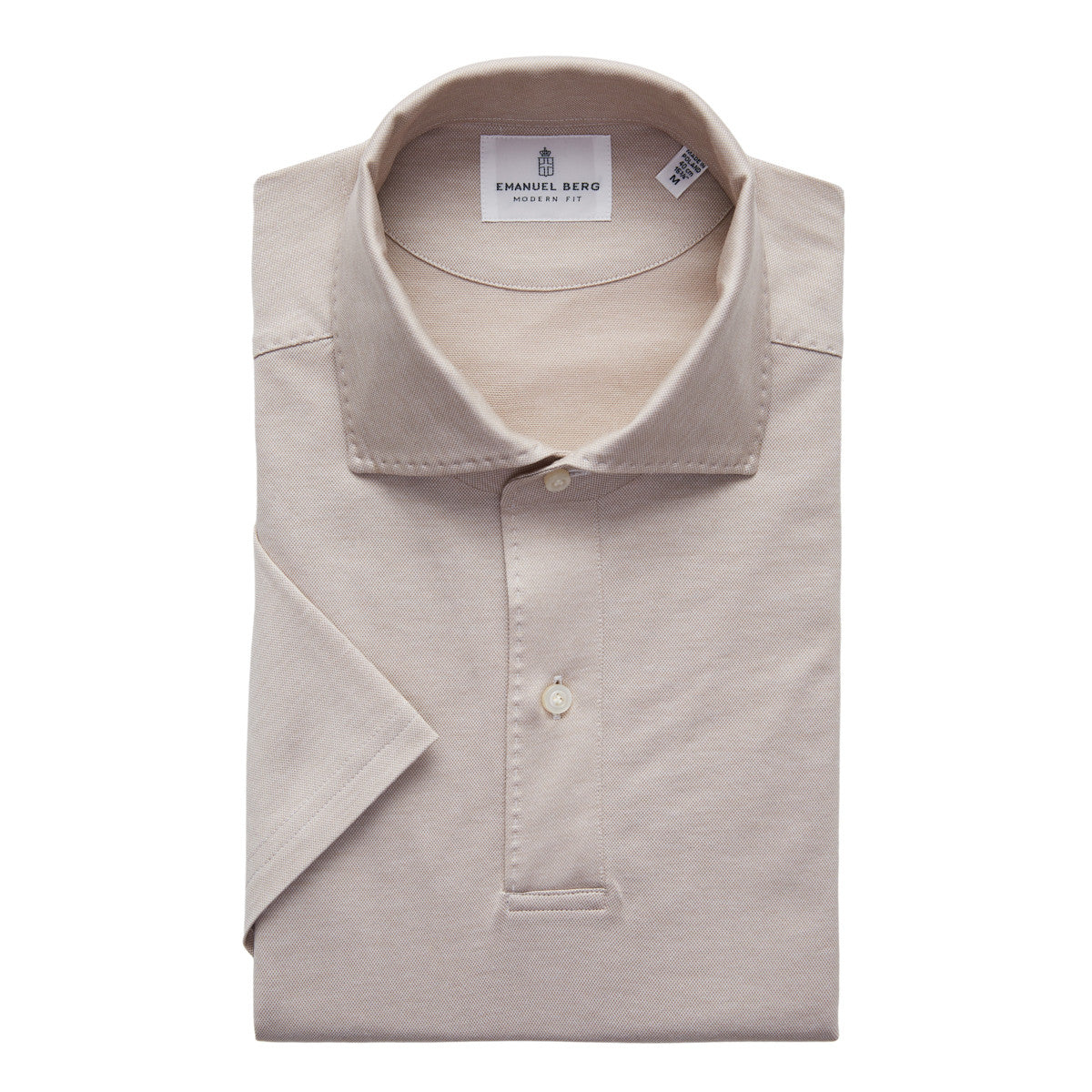EMANUEL BERG |  Le polo en maille jacquard texturée - Beige