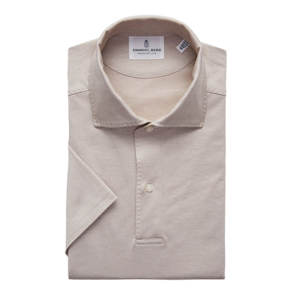 EMANUEL BERG |  Le polo en maille jacquard texturée - Beige