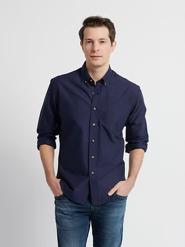 KOVALUM | Chemise oxford - Bleu marine