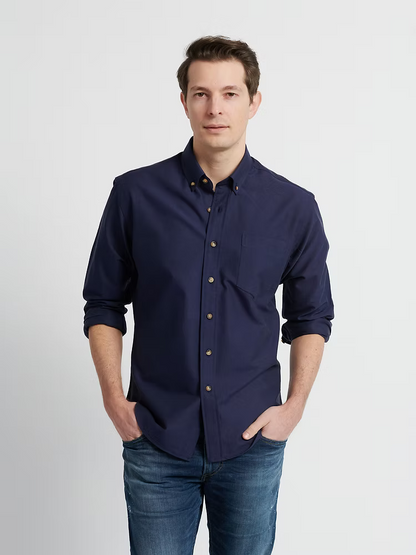 Kovalum | Chemise boutonnée Oxford - Bleu marine foncé