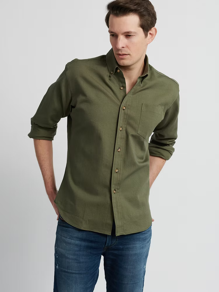Kovalum | Chemise boutonnée Oxford - Olive