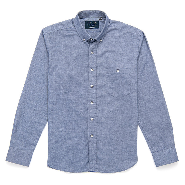 KOVALUM | Chemise en coton brossé - Bleu