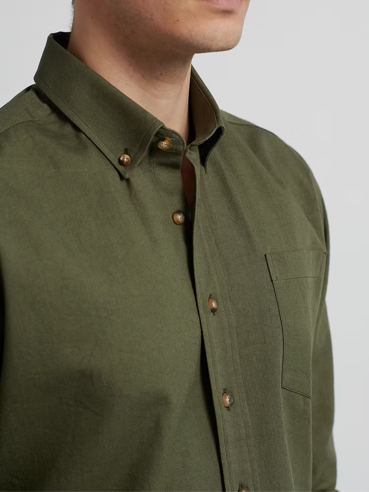 Kovalum | Chemise boutonnée Oxford - Olive