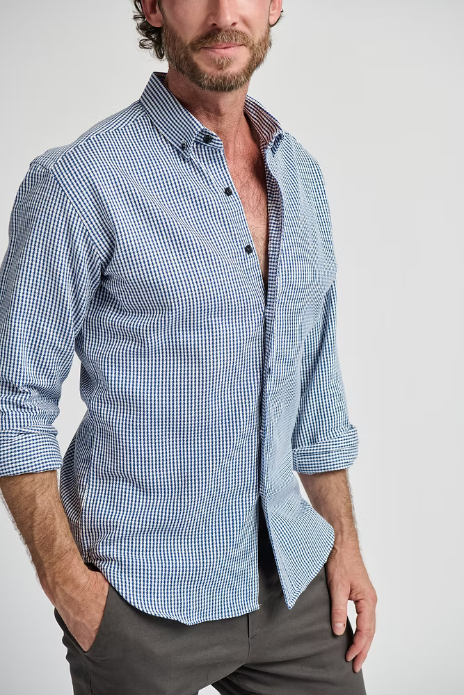 Kovalum | Chemise boutonnée classique - Bleu/Blanc