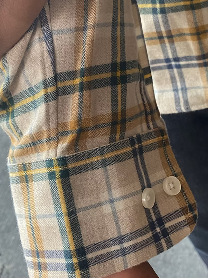 Kovalum | Chemise boutonnée à carreaux - Beige et Marron