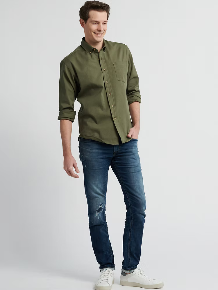 Kovalum | Chemise boutonnée Oxford - Olive