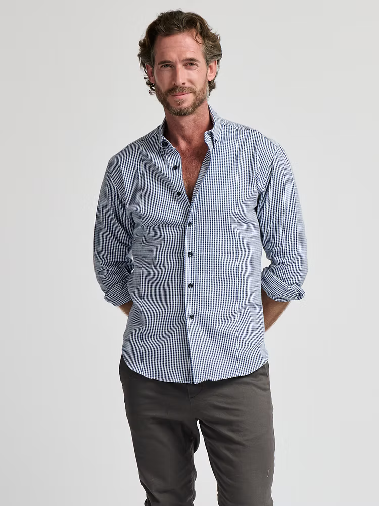 Kovalum | Chemise boutonnée classique - Bleu/Blanc
