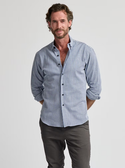 Kovalum | Chemise boutonnée classique - Bleu/Blanc