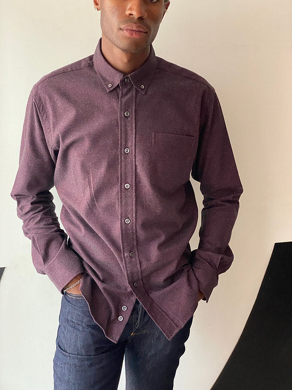 KOVALUM | Chemise en coton et cashemire - Bourgogne