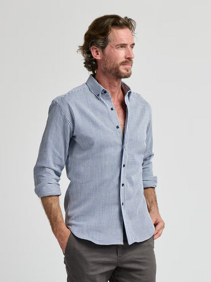 Kovalum | Chemise boutonnée classique - Bleu/Blanc