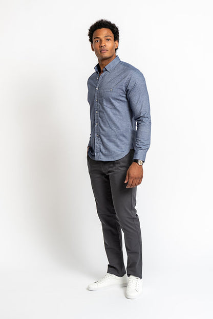 KOVALUM | Chemise en coton brossé - Bleu