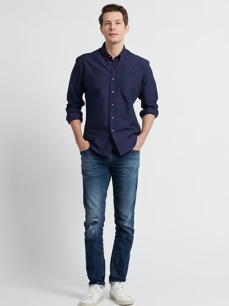 Kovalum | Chemise boutonnée Oxford - Bleu marine foncé
