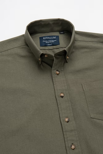 Kovalum | Chemise boutonnée Oxford - Olive