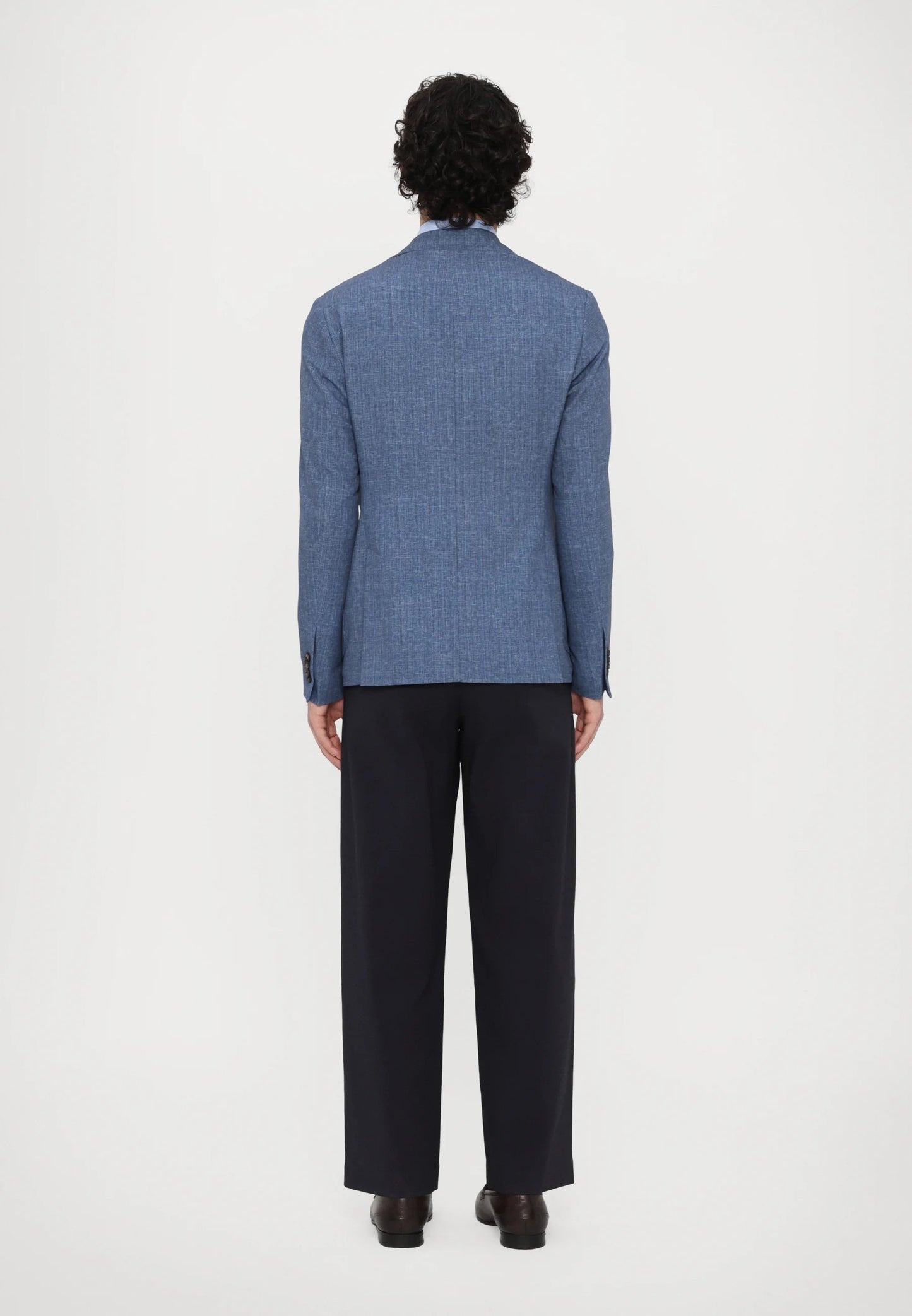 Pal Zileri | Veston en jersey imprimé à chevrons - Bleu clair