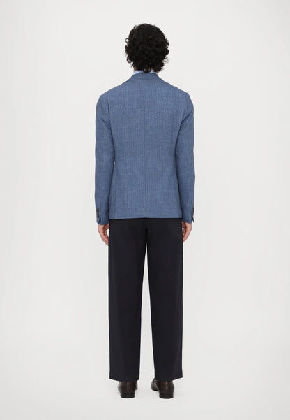 Pal Zileri | Veston en jersey imprimé à chevrons - Bleu clair