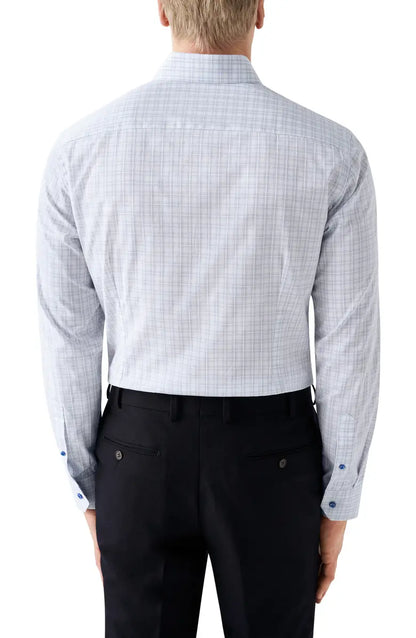 Eton | Chemise à carreaux coupe contemporaine - Blanc / Bleu