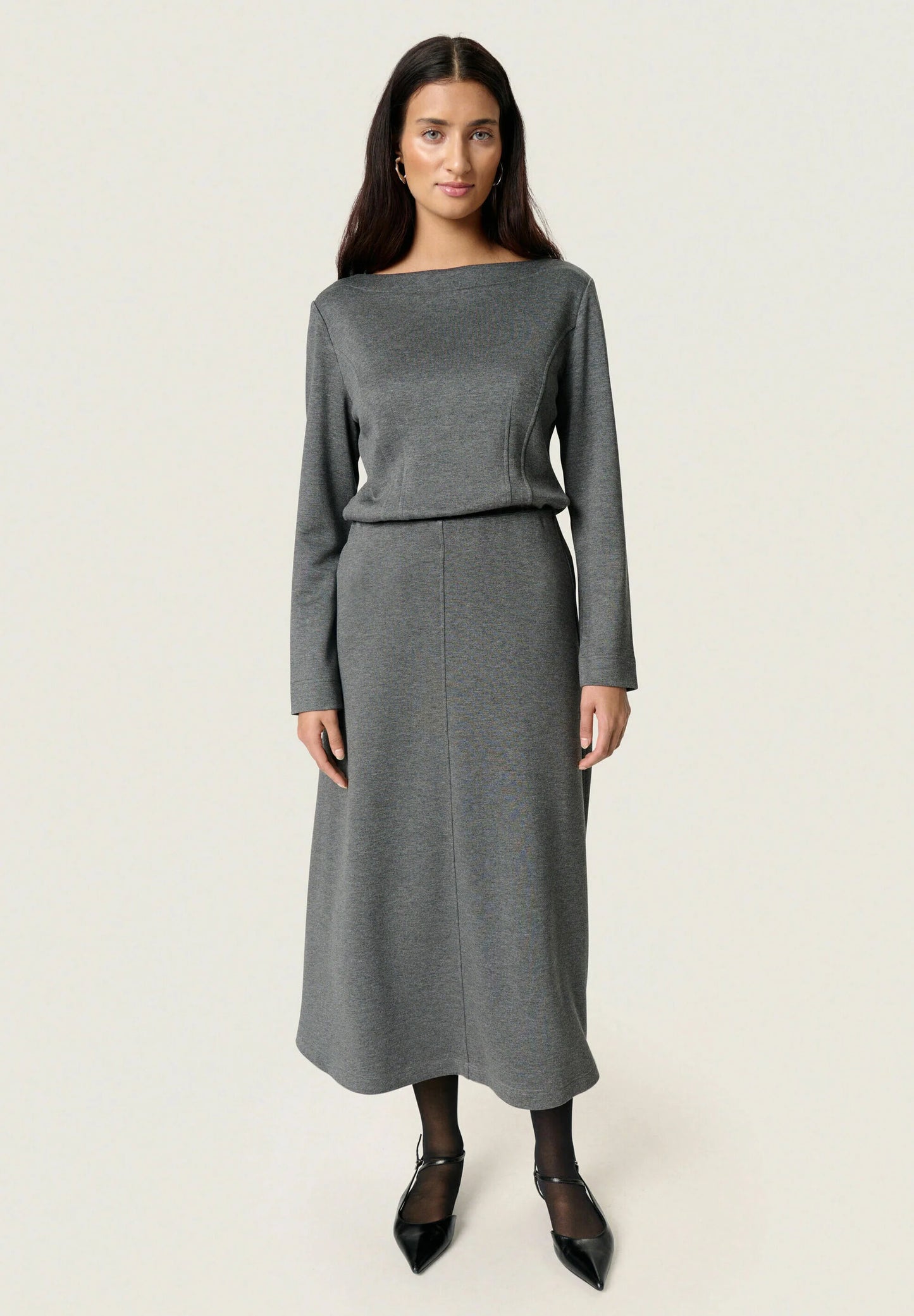 SOAKED IN LUXURY | La jupe ligne A en jersey Marigold  - Gris