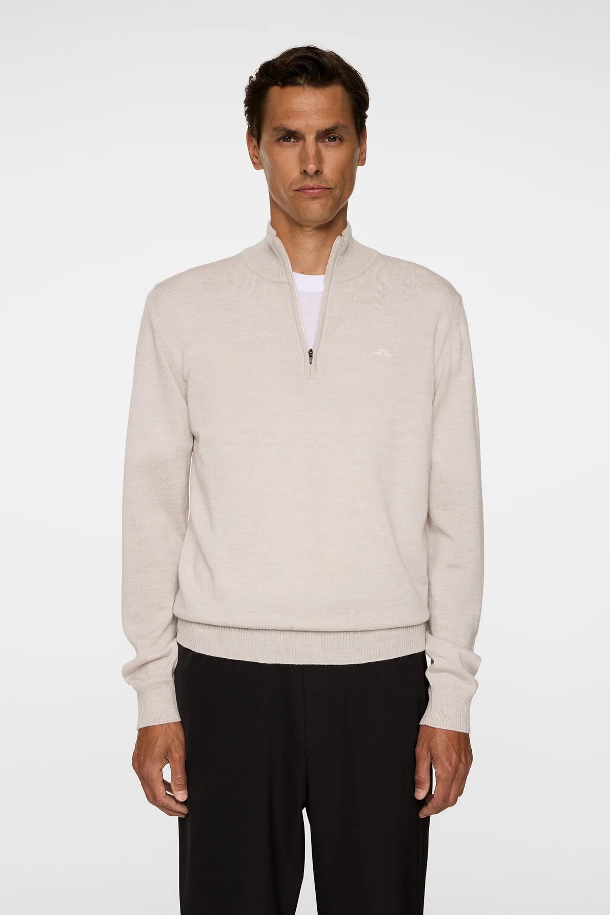 J.LINDEBERG | Pull "Kiyan" Merino Quarter Zip - Beige