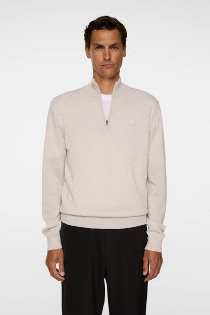 J.LINDEBERG | Pull "Kiyan" Merino Quarter Zip - Beige