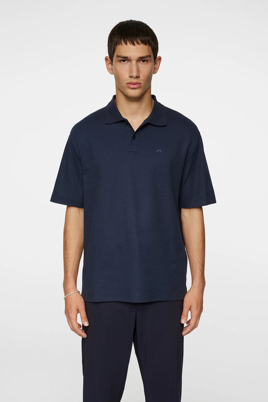 J.Lindeberg | Le polo “Trond” coton piqué  - Bleu marin